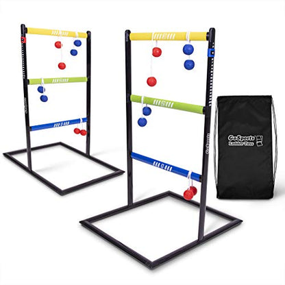 GoSports Ladder Toss Indoor & Outdoor Game Set with 6 Soft Rubber Bolo Balls and Travel Carrying Case - Choose Pro or Classic - style: Pro Ladder Toss