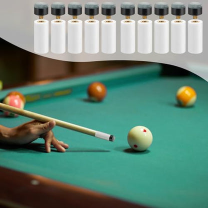 10p Screw-On Pool Cue Tips Replacement Kit, Leather Cue Tips with ABS Ferrules, 12mm & 13mm Billiard Cue Stick Accessories for Pool, Snooker & Billiards (5pcs Each)