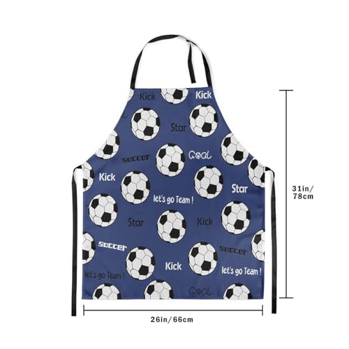 Castle Fairy Boy Soccer Kitchen Apron - color: Soccer Navy Blue