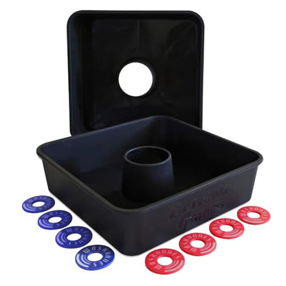 Driveway Games All Weather Washoos Washer Toss Game Set - Portable Outdoor Lawn Games for Adults and Kids, Summer, Camping, Tailgates & Beach – Includes 8 Pitching Rings & Toss Targets
