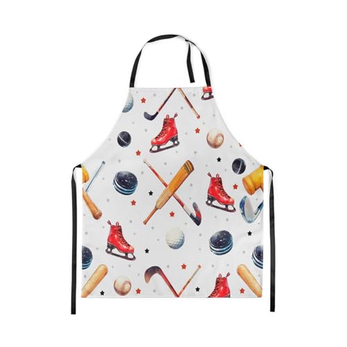 Manfei Ball Sports Kids Kitchen Apron - color: Red White Yellow