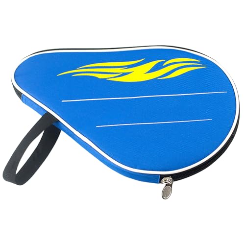 Table Tennis Bat Case Protective Sleeve with Storage Pocket and Carry Strap Multipurpose Ping Pong Paddle Holder for Training Match Storage Transport (Blue) - color: Blue