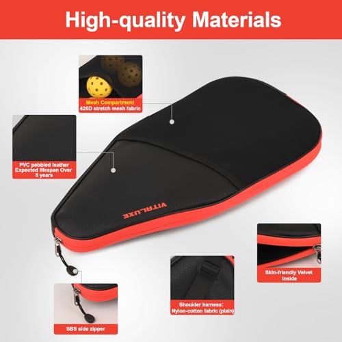 Pickleball Bag, Pickleball Paddle Cover/Case, Universal Size, Accessory for Gift, Compatible with USAPA Standard Rackets for Men & Women