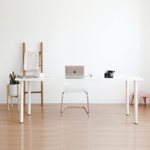 Kaboon 45.67"x23.62" White Table Top, Solid One-Piece Desktop, Reversible Melamine Countertop, Double Desks, L-Desk DIY - color: White, size: 46x24