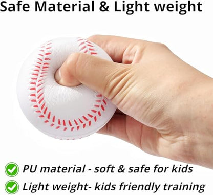 Foam Baseballs Softballs Practice Training Ball for Beginners Hand Exercise Squeeze Ball for Safe Throwing Catching and Batting Practice - color: Blue 6 PCS foam baseballs