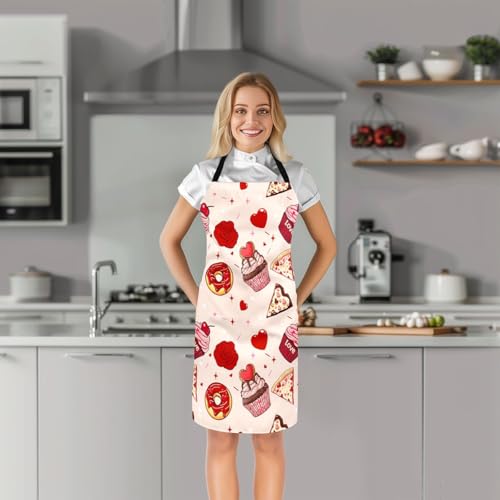 Castle Fairy Cute Rabbit Deer Kitchen Apron - color: Love Cake Red