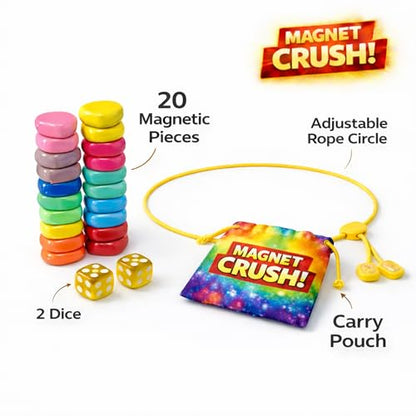 Magnet Crush Magnetic Strategy Board Game (Rainbow) for Kids & Adults, Fun Tabletop Magnet Placement Game, STEM Educational Toy, Family Party Game, Travel Game, Puzzle Brain Teaser, Gift for Ages 9+ - color: Rainbow