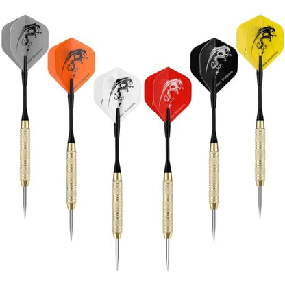 Accmor 18 Pack Steel Tip Darts, Metal Tip Dart Set, Darts Metal Tip Set, Metal Darts for Dartboard - style: 20G Darts