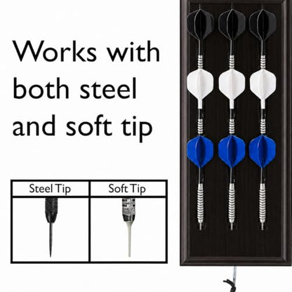 Viper Wall Mounted Dart Holder/Caddy Display, Holds 12 Steel and Soft Tip Darts - color: Black