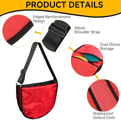 Discus Carrier Bag, Oxford Fabric Water Proof Track Field Equipment Pouch Adjustable Shoulder Throwing Sports Backpack for Men and Women, Holds 2Pcs 2KG Discus - color: Red