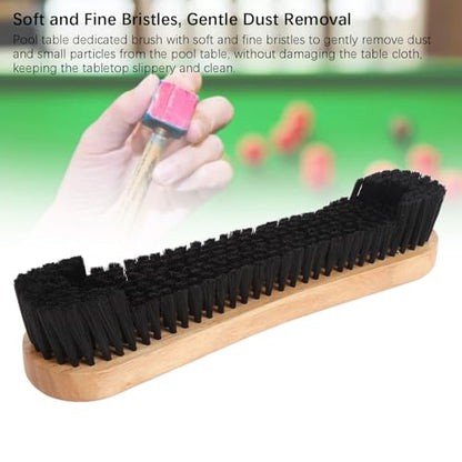 Keenso Pool Table Brush, Soft and Fine Dust Remover Pool Table Brush 12in Poplar Wood Nylon for Cleaning
