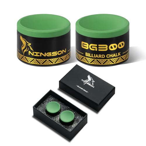 Pool Cue Chalk, Nano Billiard Chalk Round Cue Chalk, Smooth Low Residue Pool Chalk, Reduce Miscue, Durable Long Lasting Chalk for Pool Table, Bars, Clubs & Home - color: Green-2 piece