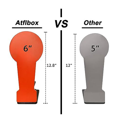 Atflbox 3/8" AR500 12.8'' Classic Popper Steel Shooting Target, 6'' Plate Auto Reset Target for Shooting Range, Suitable for Pistol, Rifle, Handgun, Shotgun, Rimfire - color: 1 Pcs