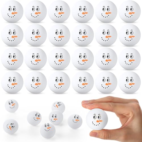 Soulchen 24 Pcs Table Tennis Balls Plastic Novelty Table Tennis Stress Props 40 mm for Party Playing Beach Decor Beer Game Party Favors - style: Winter