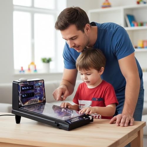 Table Electronic Pinball Game, Action and Reflex Game for Children and familiy, Pinball Machine with Lights & Sounds, for Family Kids and Adults
