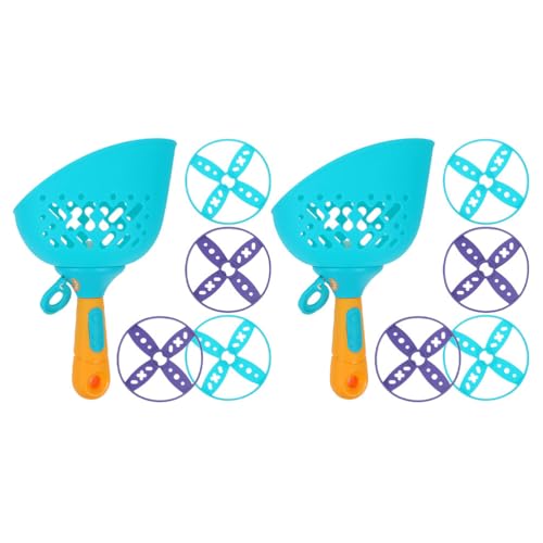 TOYANDONA 2 Set Flying Disc Launcher Toy: Pull String Flying Disc Launcher for Children - Chasing Toy for Family Bonding Activities