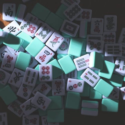 American Mahjong Game Set, 166 Light Green Tiles, 4 All-in-One Transparent Racks/Pushers, Complete Mahjong Tile Set, Light Blue Carrying Bag - color: Light Blue