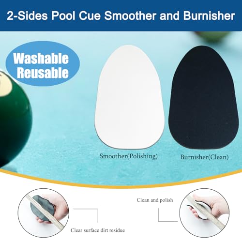 Pool Table Brush for Felt, Pool Table Cleaning Kit with Pool Cue Shaft Cleaning, Pool Cue Smoother and Burnisher, Cloth and Pool Stick Slicker, Ferrule Polishing Cotton Billiard Pool Accessories
