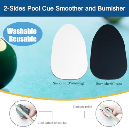 Pool Table Brush for Felt, Pool Table Cleaning Kit with Pool Cue Shaft Cleaning, Pool Cue Smoother and Burnisher, Cloth and Pool Stick Slicker, Ferrule Polishing Cotton Billiard Pool Accessories