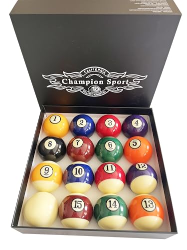Champion Deluxe 2-1/4" Billiard Pool Ball Set Complete 16 Ball Set (Several Style Available) - color: Pro-Cup Pool Balls Set