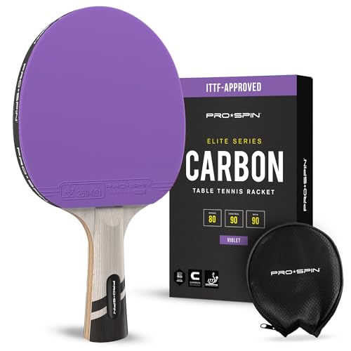 PRO-SPIN Ping Pong Paddles – ITTF Approved Professional Table Tennis Rackets with Carbon Fiber for Superior Control | 7-Ply Blade, Premium Rubber, 2.0mm Sponge - color: 1-Pack | Violet
