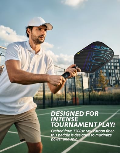 Dulce DOM Pickleball Paddles Set of 2/4 - USAPA Approved, 4 Indoor Outdoor Pickleball Balls, Fiberglass Surface Paddle Racket with Cover Bag, Ideal Training Equipment Gift for Men & Women - color: Black*1