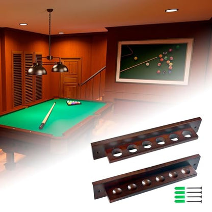 6 Pool Cue Wall Rack for 6 Cues Rod Organizer Pool