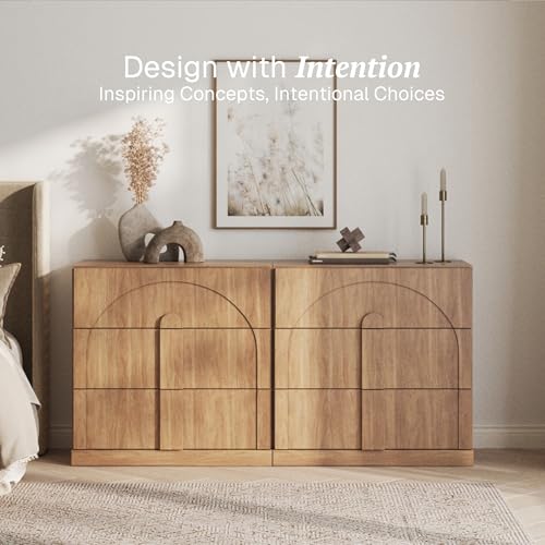 BELLEZE Set of 2 Bookcase with 3 Drawers, Modern Book Shelf with Wide Wooden Handle, 63" Wood Bookshelves for Living Room Office Entryway (Camel) - color: Bijou Camel C, size: 2