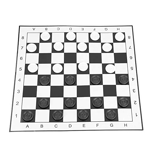 DAN&DRE Foldg Checkers Board Game 33×17×3 Portable Plastic International Checkers Folding Board for Party and Family Activities