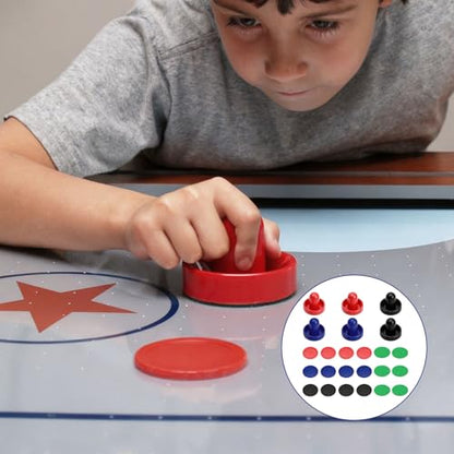 24 PCS Air Hockey Pucks and Paddles, Replacement Pushers and Goal Handles | Strikers and pucks for indoor tabletop hockey games, Fits most tables, Smooth glide surface