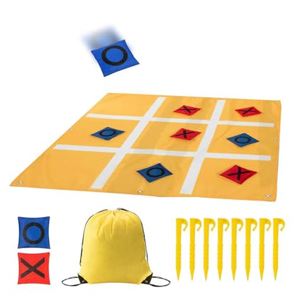 Bean Bag Toss Game, Interactive Carnival Toy, 35.83x35.83x0.79 Inches Set with Outdoor Use, Can Toss Aid, Family Party Prep with Easy Handling, Home Accessories for Camping Yard Garden Backyard Beach