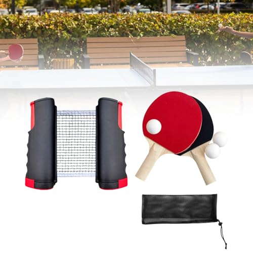 Ping Pong Paddles Set, Rackets and Balls, with Carry Bag,Accessories,Retractable Net with Posts,Table Tennis Set for Tabletop, Black