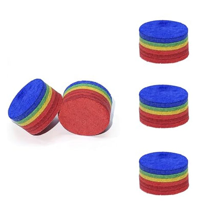 SUPERDIAMOND Pool Cue Tips 14mm, Premium 6-Layer Pig Skin Leather, High Elasticity & Durability Billiard Tips for Pool Sticks and Snooker Cues, Perfect for Professional Players and Beginners - style: Billiard Cue Tips-Rainbow-5pcs