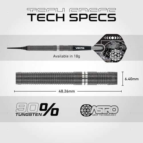 Winmau Darts Callisto Series 90% Professional Tungsten Soft Tip Darts Set with Dart Flights and Dart Shafts (Stems) - Available in 18g Weight and Three Styles - size: 18G, style: Callisto 1