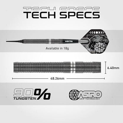 Winmau Darts Callisto Series 90% Professional Tungsten Soft Tip Darts Set with Dart Flights and Dart Shafts (Stems) - Available in 18g Weight and Three Styles - size: 18G, style: Callisto 1