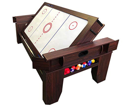 7ft Pool Table Air Hockey 2 in 1 Pool Table Red Felt - Billardhockey