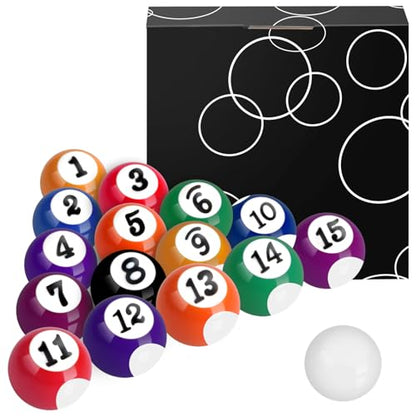 AccEncyc 2.5cm/0.98inch Mini Billiard Balls Set 16Pcs Children's Pool Balls for Kid's Table, Indoor Game Toy for Kids, Adults