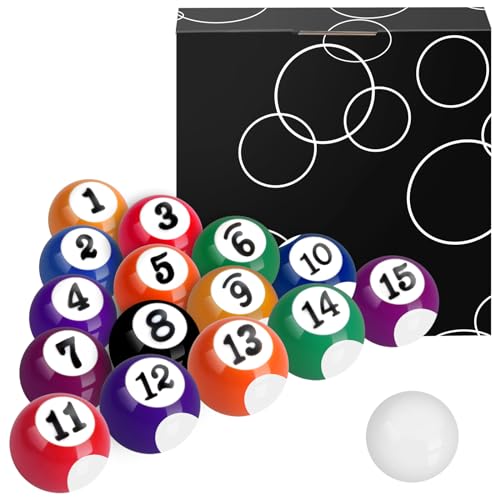 AccEncyc 2.5cm/0.98inch Mini Billiard Balls Set 16Pcs Children's Pool Balls for Kid's Table, Indoor Game Toy for Kids, Adults