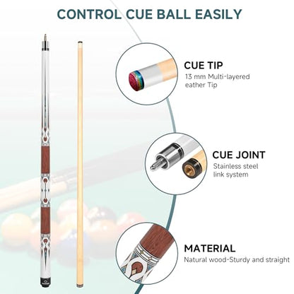 HomeSeason Pool Cue Stick 58" Billiard Cue Sticks Professional Low Deflection Pool Sticks - color: 21oz with bag