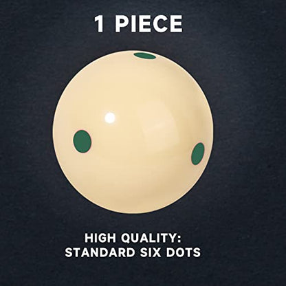 GSE Games & Sports Expert Billiard Practice Training Cue Ball, AAA-Grade PRO Cup Standard Pool Billiard Cue Ball (6 oz 2-1/4" Several Colors Available) - color: 6 Green Dots