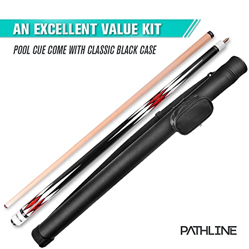 PLN Pool Cue Kit - 58 inch Canadian Maple Billiard Pool Stick and Hard Case - color: Red, size: 19oz