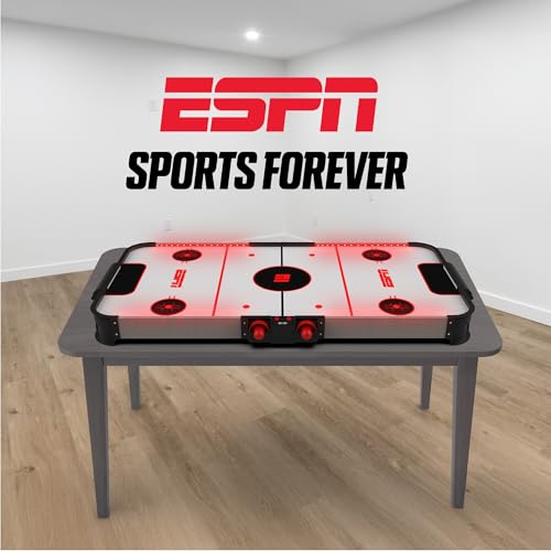 ESPN 50 Inch Jumbo Air Hockey Table with LED Scoring Includes Pucks Paddles