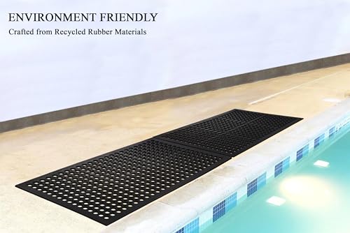A1 Home Collections New All Purpose Anti Fatigue Versatile Rubber Floor Mat with Drain Holes, Workplace Mat, Restaurant Kitchen Mat, Bar Area Mat, Commercial, Industrial Anti Fatigue Mat 32x47 Inches - size: 47"L x 32"W x 0.6"Th