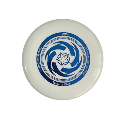 Glow in the Dark Ultimate with Soft Grip Frisbee Disc 175 Grams,10.5 inches Sport Disc, Great for Backyard, Park, Beach, Camping, pet and More - color: White