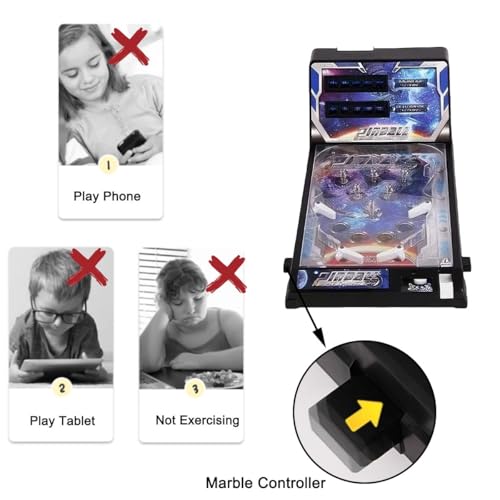 Desktop Pinball Machine for Kids, Retro Arcade Electronic Arcade Mini Pinball Game for Home, Classic Pinball Gifts Toy with Light Music Scoreboard