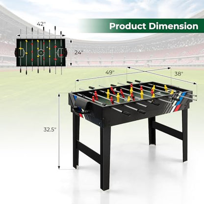 Goplus 4-in-1 Combination Game Table, 49'' Multi Game with Soccer, Air Hockey, Billiards, Pingpong Tabletop, Foosball, Pool Table for Home, Family Night, Adult Kids Gifts