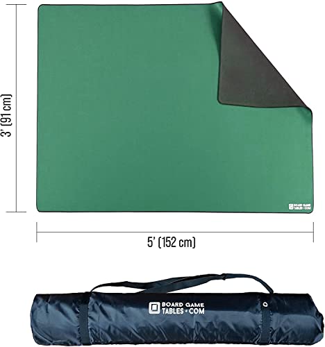 Board Game Playmat [3'x5'/Thick Super Cushioned/Stitched Edge/Water Resistant] with Carrying Case - for Tabletop Board Games, Card Games, RPG Games (Medium, Green) - color: Green, size: Medium (3'x5')