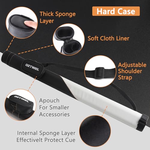 Pool Cue Stick with Case, 12.8mm Glass Fiber Pool Cue Stick, Pool Cue Kit, 58" Professional Pool Cue Set with Gloves, Aerator, 19 Oz - color: Brown