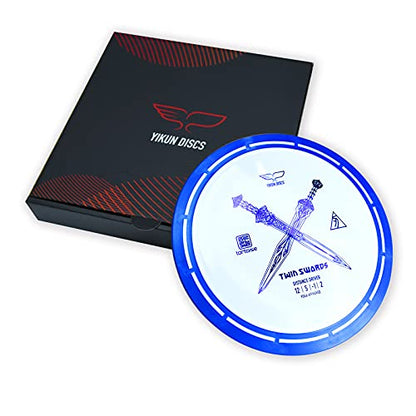 yikundiscs Yikun Twin Swords Understable Distance Driver| Pro Worlds 2025 Limited Edition | Beginner-Friendly Max-Distance Disc | Wind-Resistant & Easy-Glide Control | PDGA Approved 170-175g - color: blue