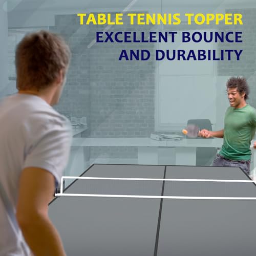 7FT/8FT Ping Pong Table Topper for Pool Table, Foldable Ping Pong Table Top with Net Set, Portable Table Tennis Conversion Top Includes Foam Padding for Protection, Easy Conversion